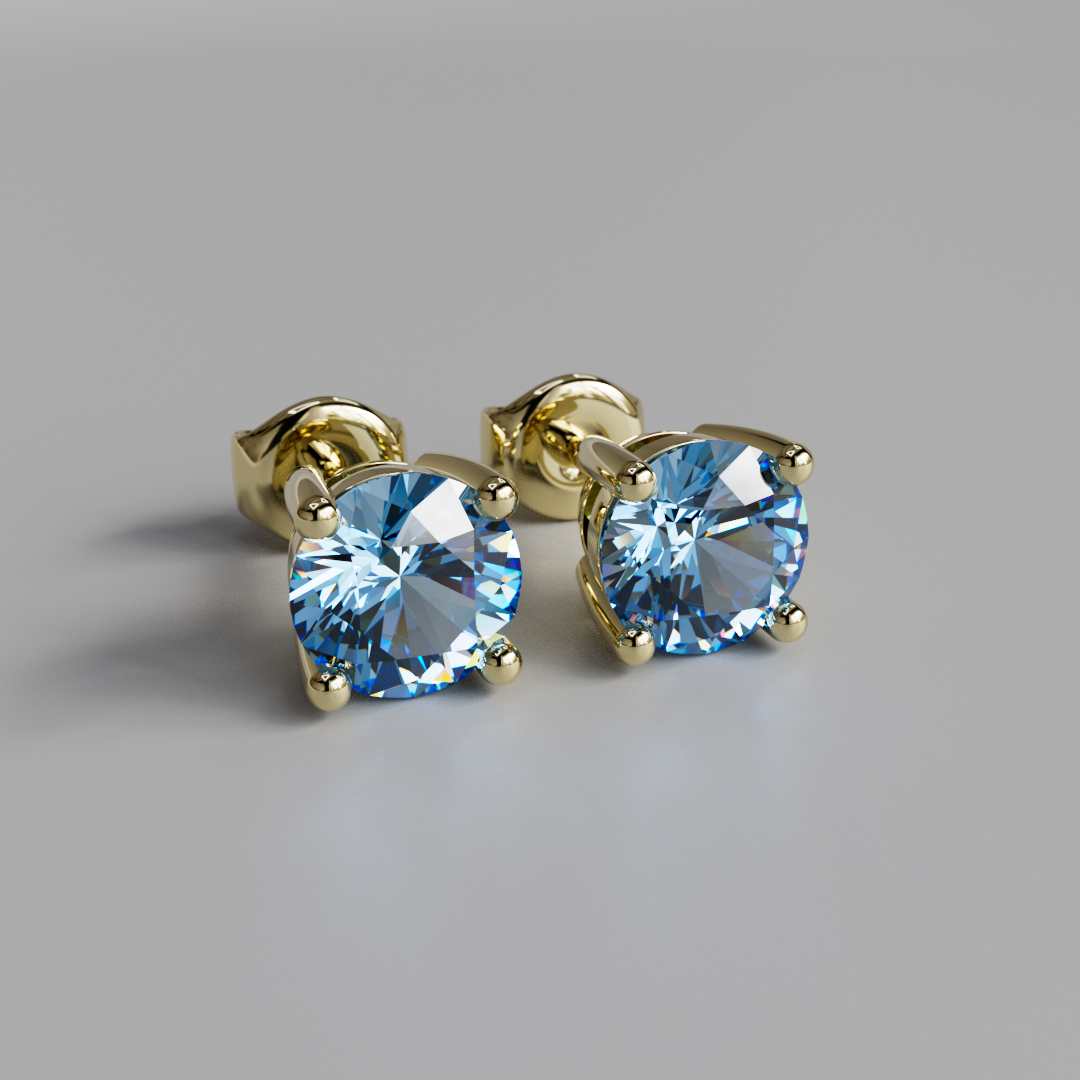 Blue Diamond Earstuds - 2ct