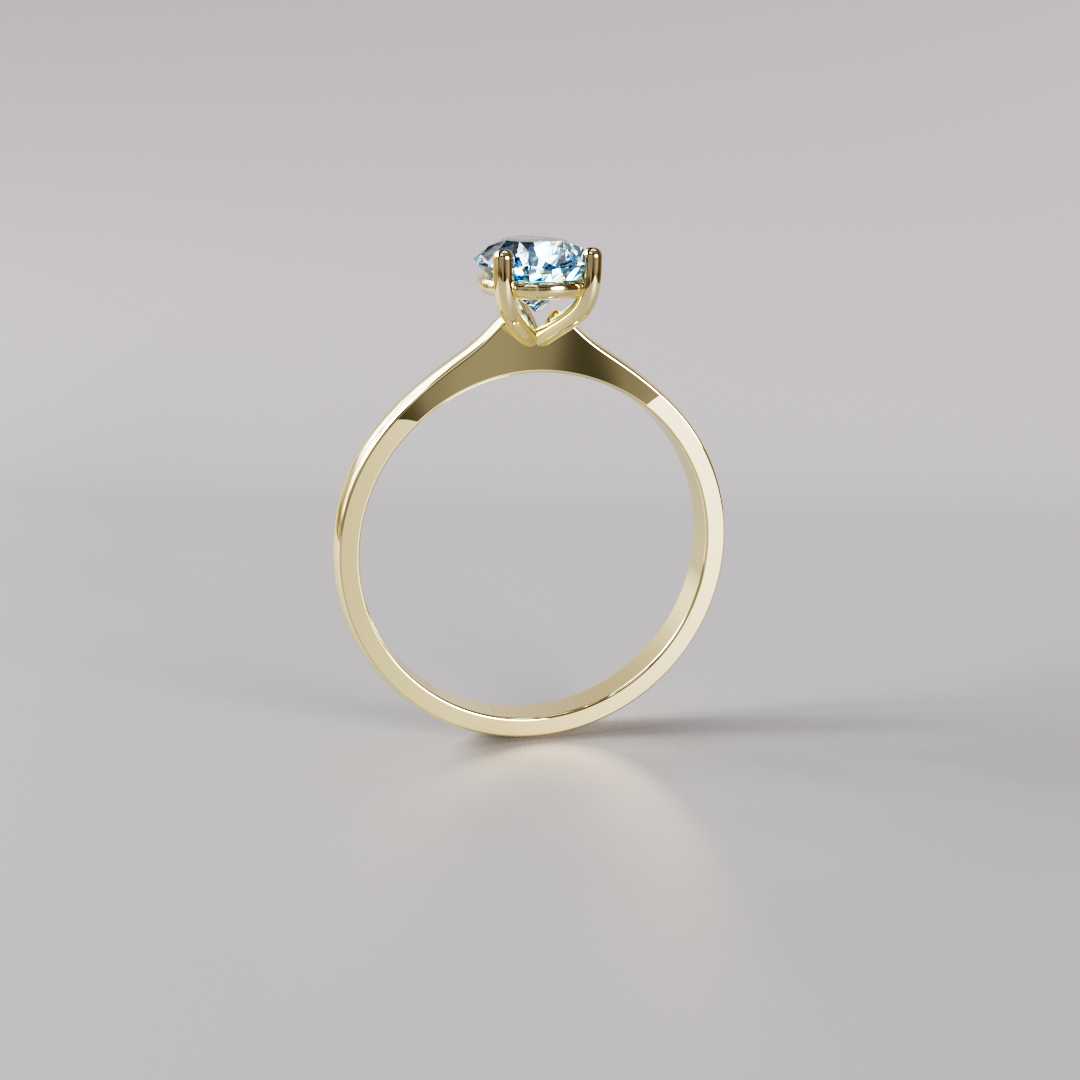 Blue Pear Diamond Ring - 1ct