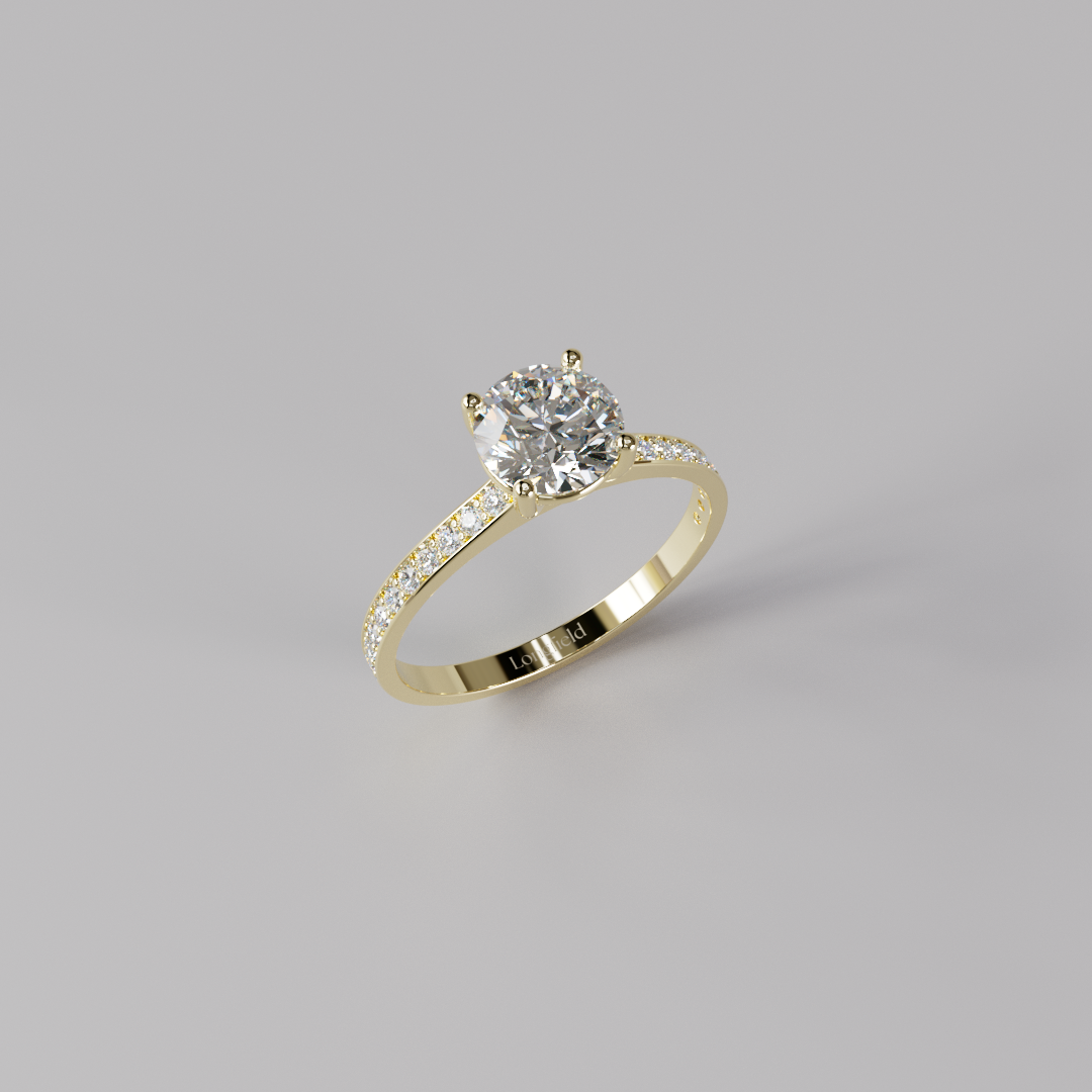 Round Diamond Pave Ring - 1ct