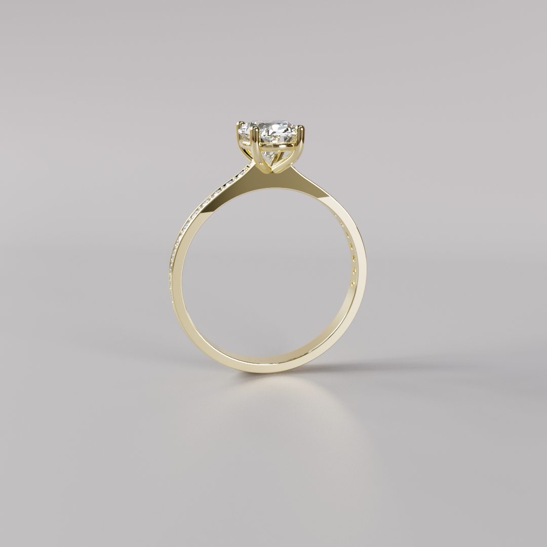 Oval Diamond Pave Ring - 1ct