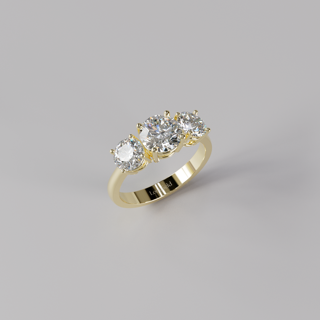 Trilogy Round Diamond Ring - 2ct