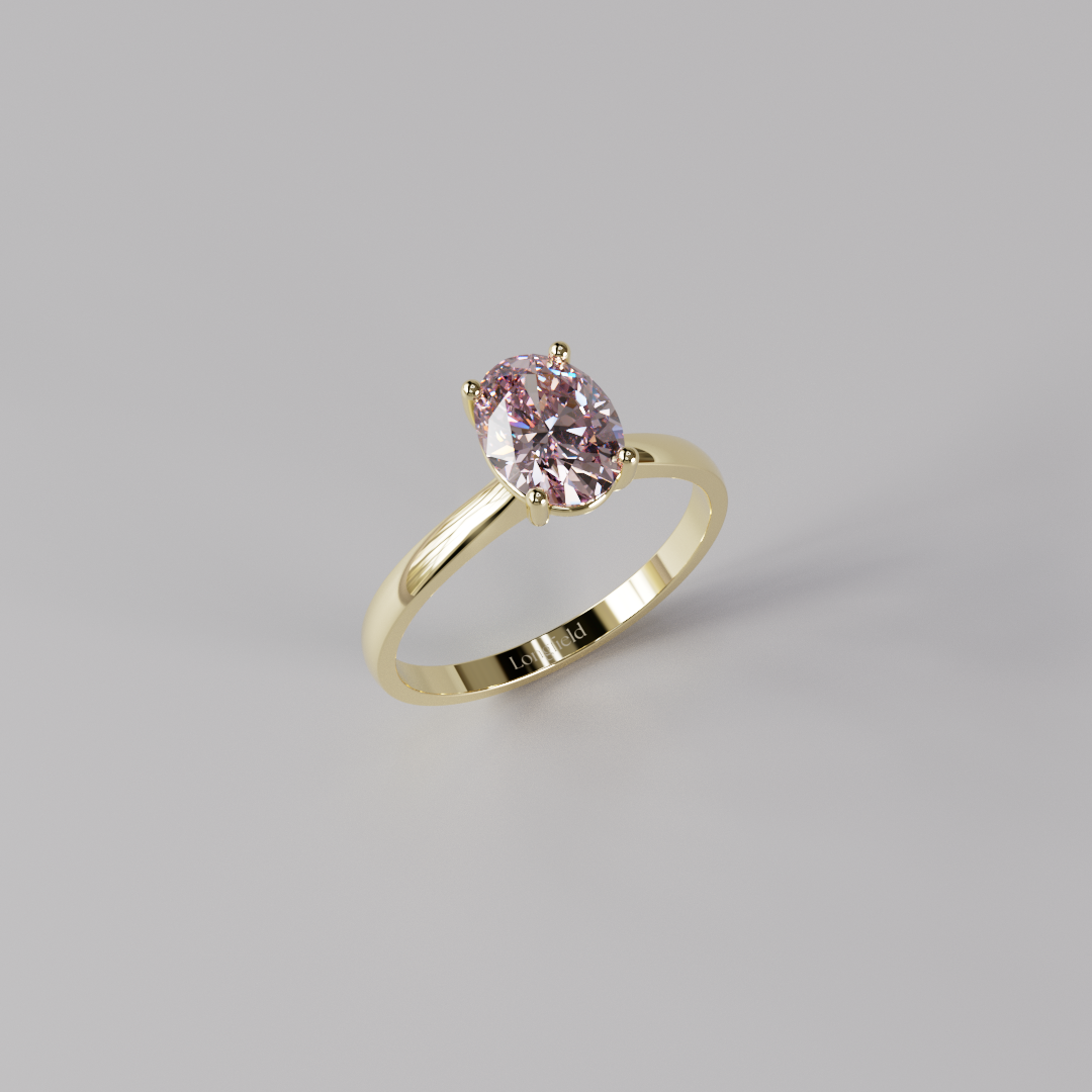 Pink Oval Diamond Ring - 1ct