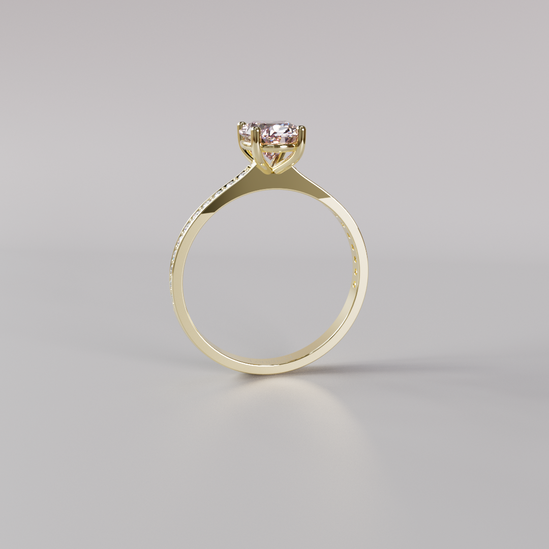Pink Oval Diamond Pave Ring - 1ct