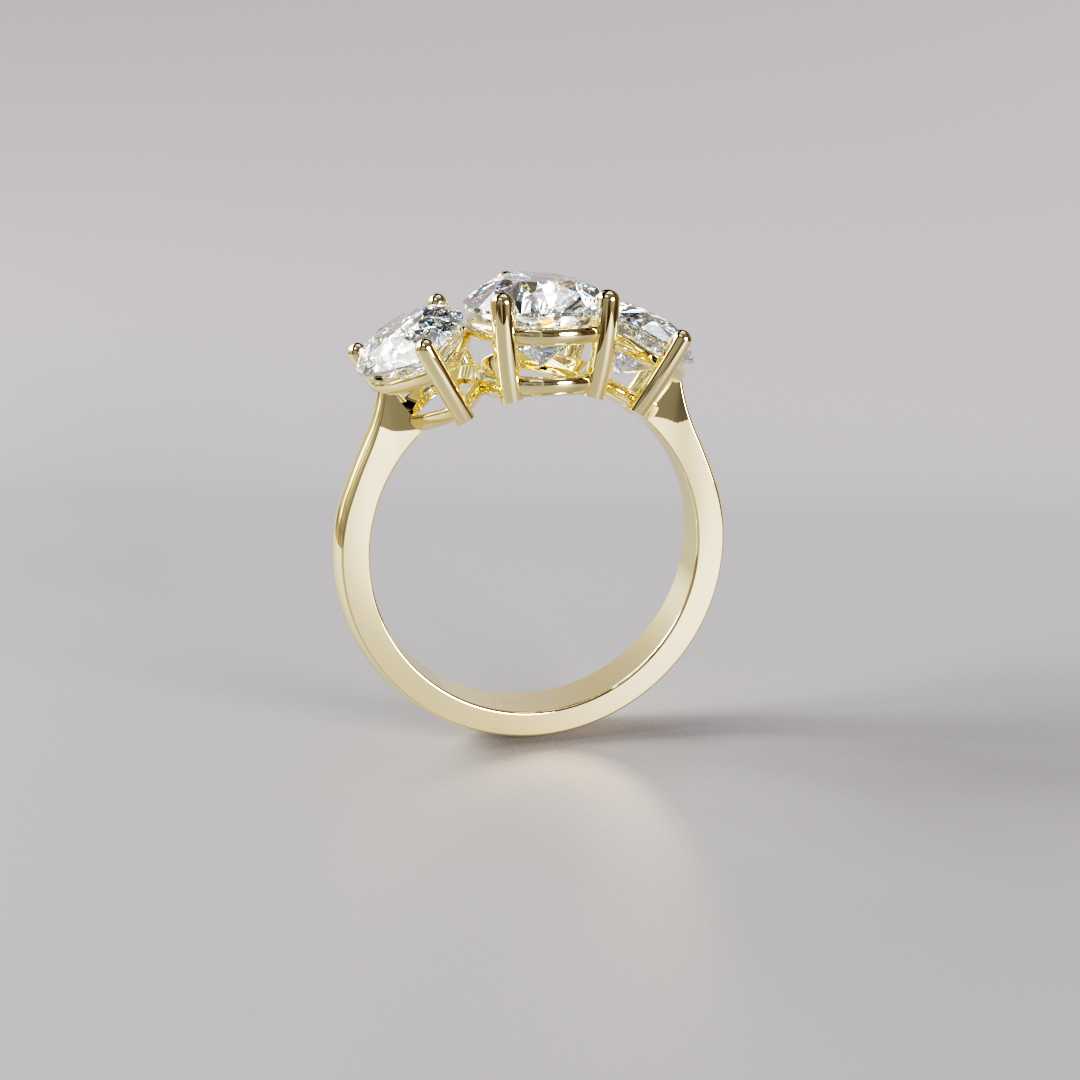 Trilogy Pear Diamond Ring - 4ct