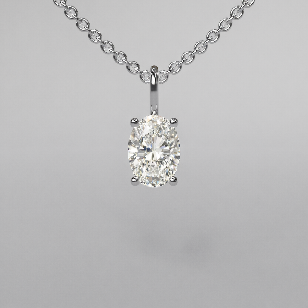 Oval Diamond Pendant - 0.5ct