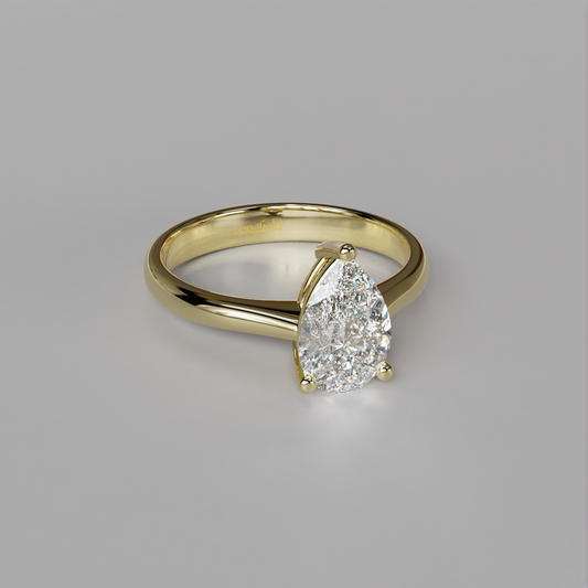 The Drop Solitaire - Yellow Gold