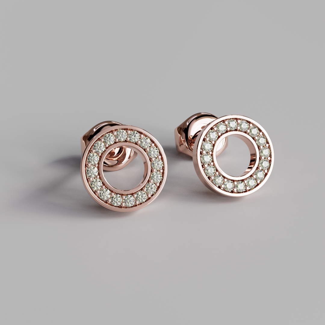 Diamond Border Earstuds