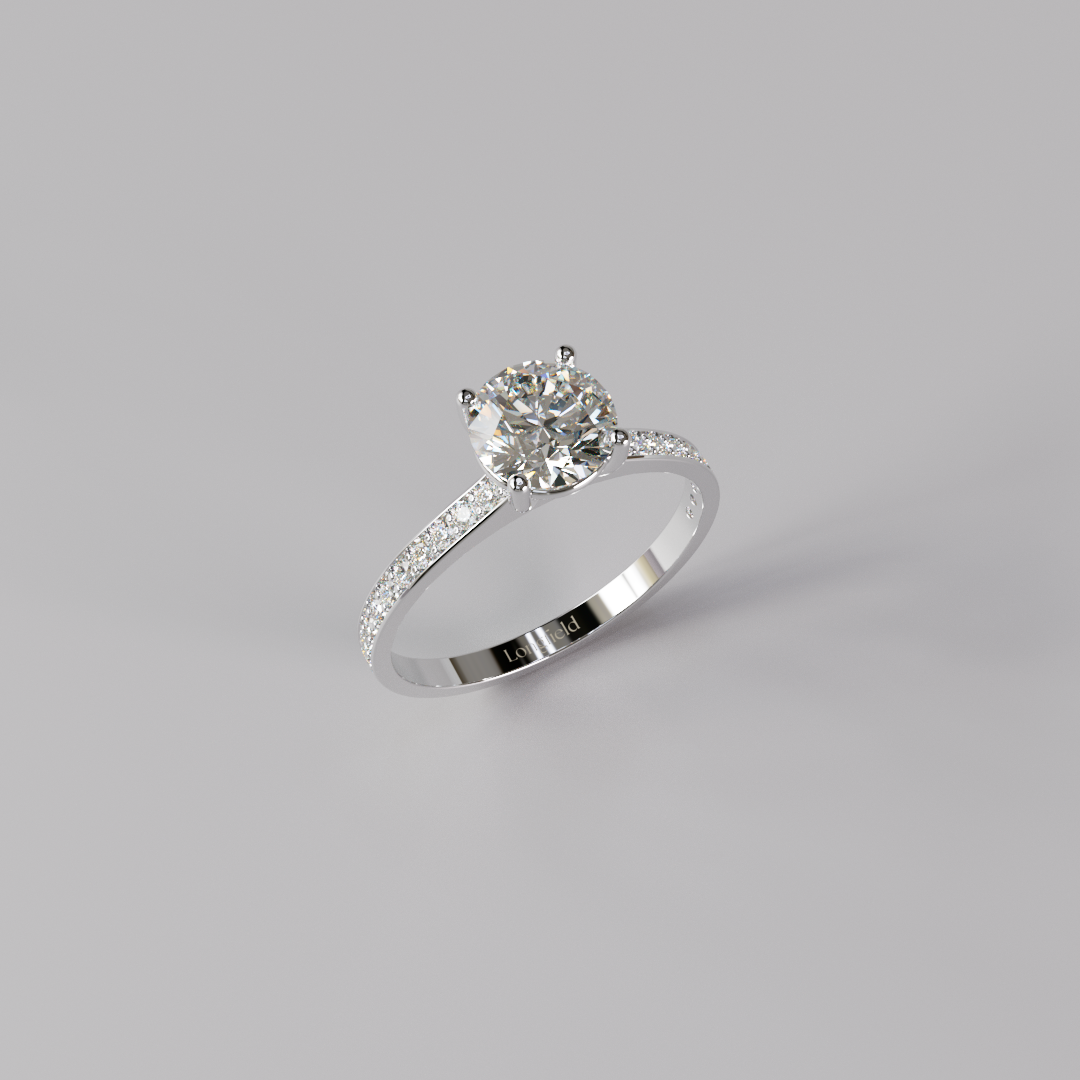 Round Diamond Pave Ring - 1ct