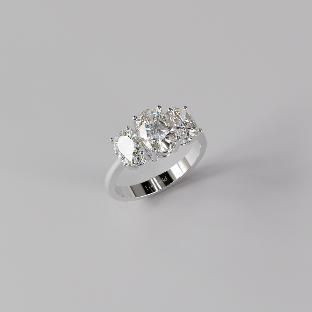 Trilogy Oval Diamond Ring - 2ct