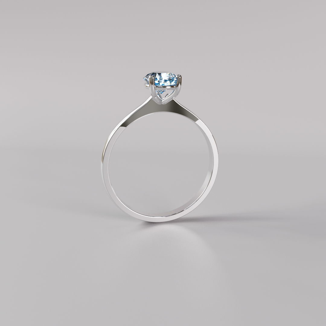 Blue Pear Diamond Ring - 1ct