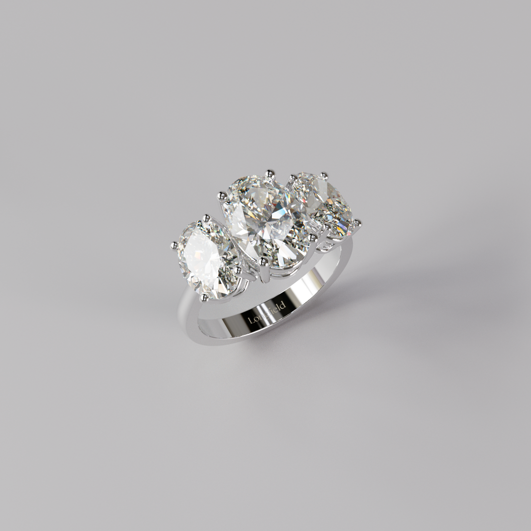 Trilogy Oval Diamond Ring - 4ct