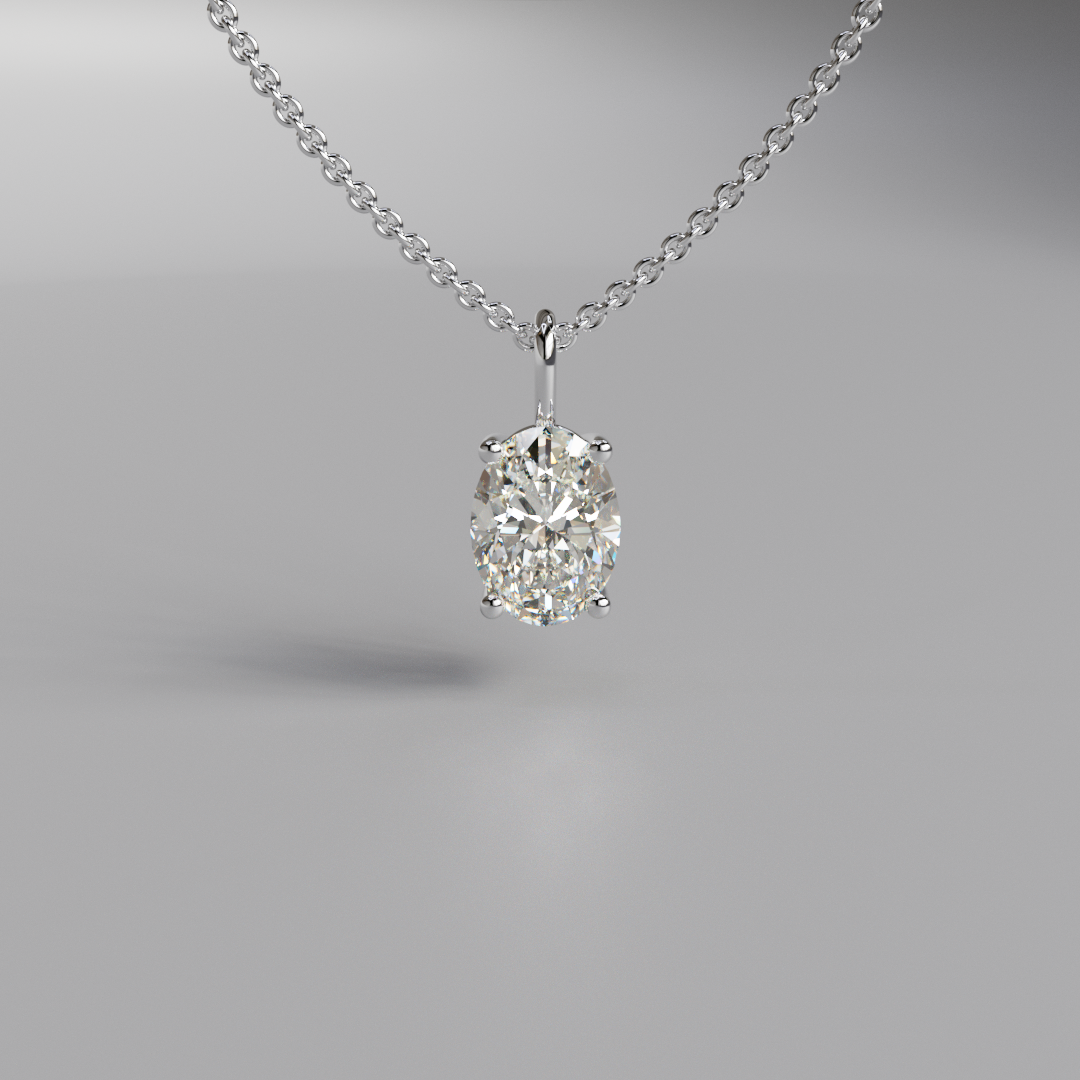Oval Diamond Pendant - 1ct