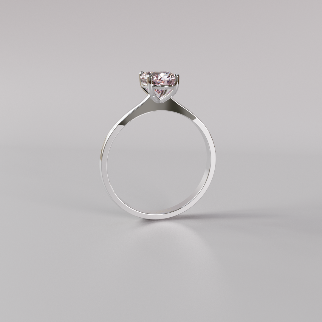 Pink Oval Diamond Ring - 1ct