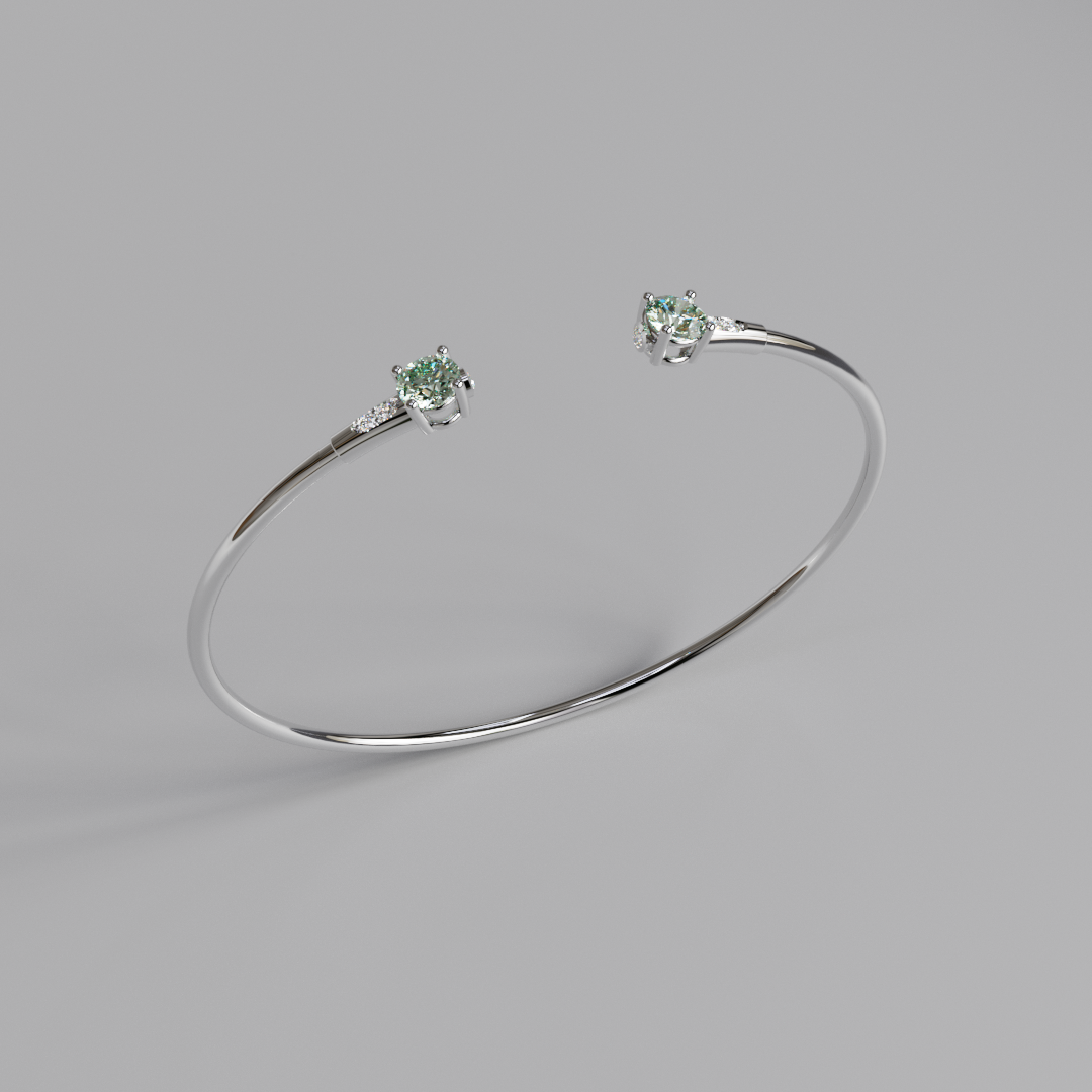 Green Diamond Bangle - 1.13ct