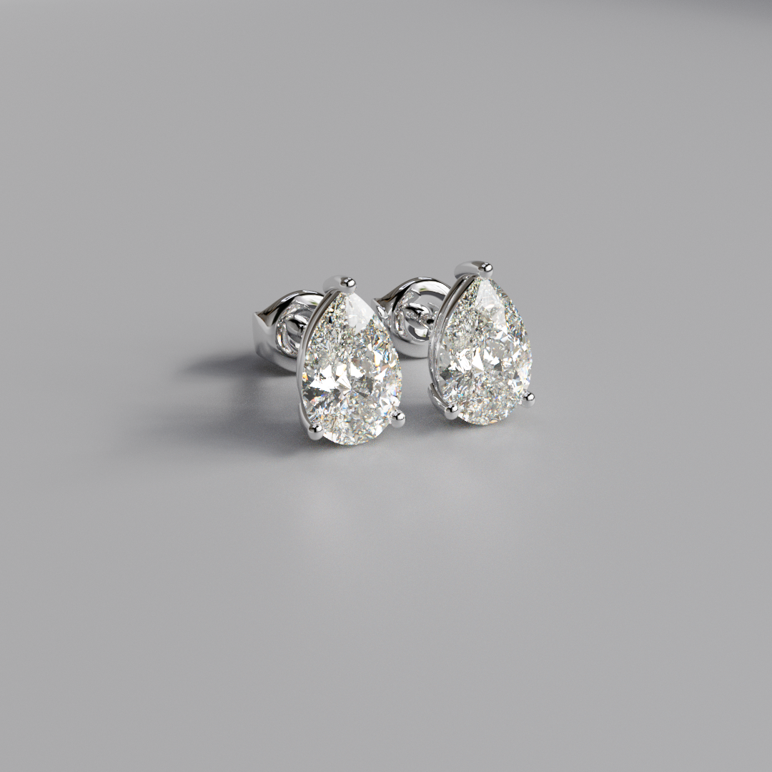 Pear Diamond Earstuds - 2ct