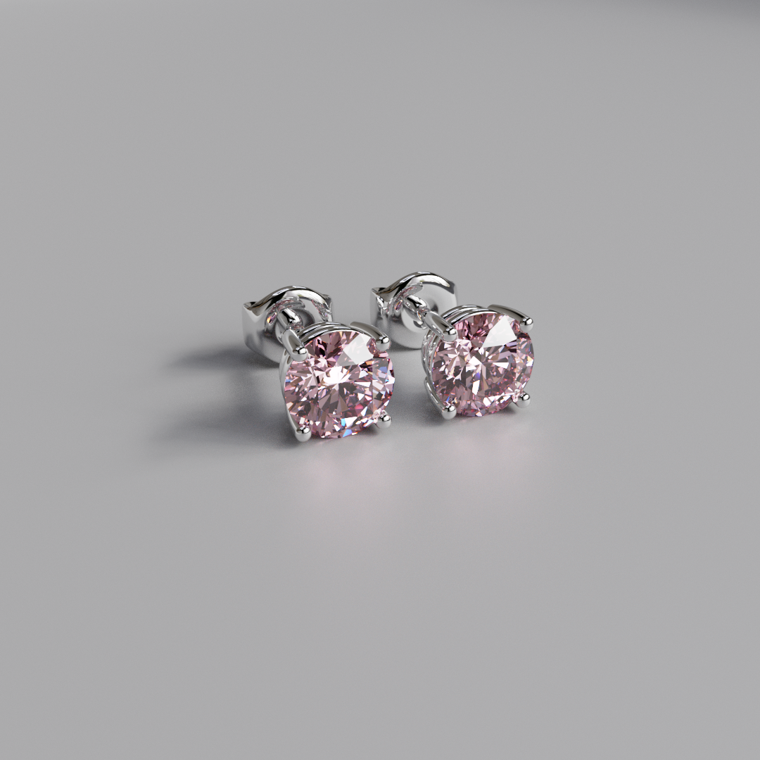 Pink Diamond Earstuds - 2ct