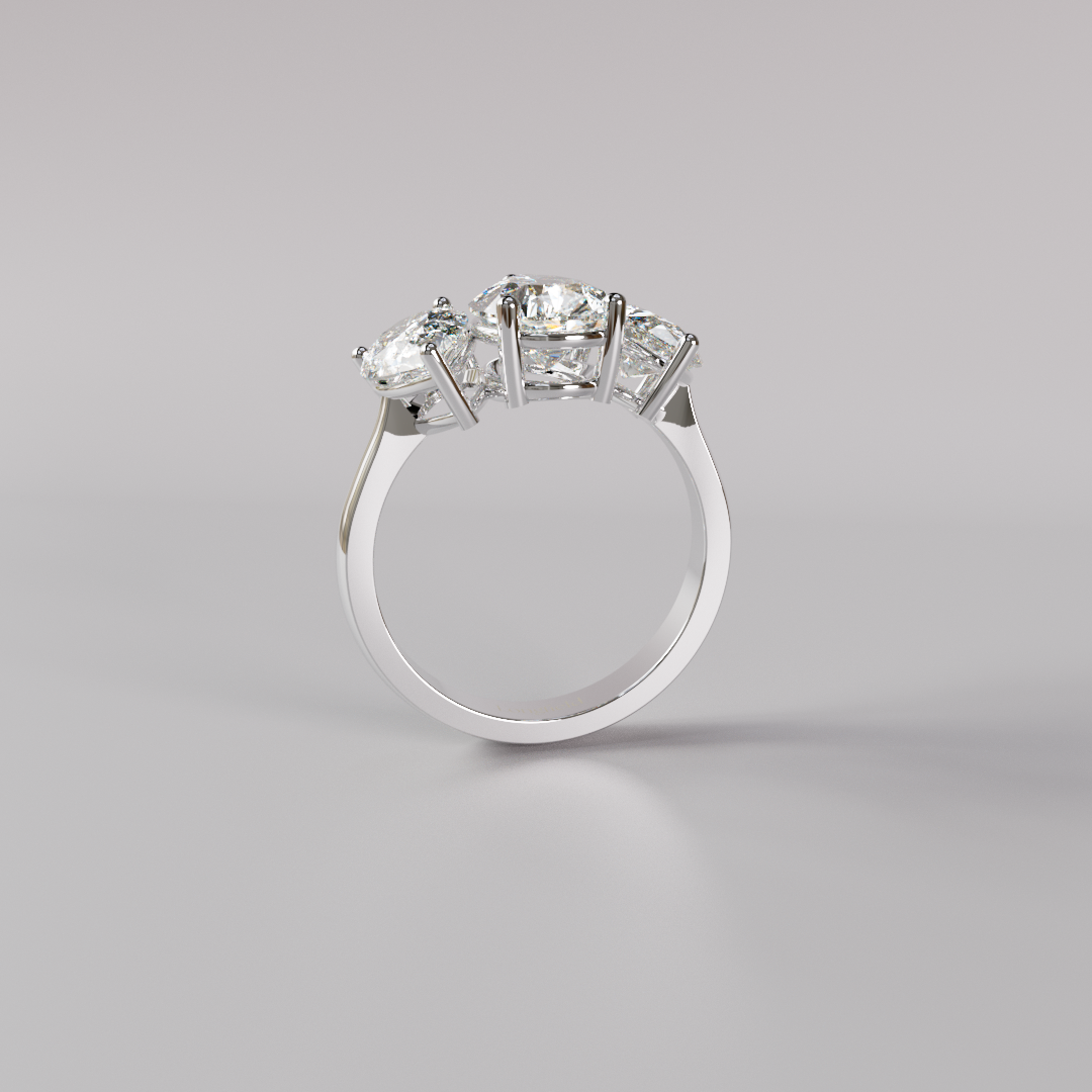 Trilogy Pear Diamond Ring - 4ct