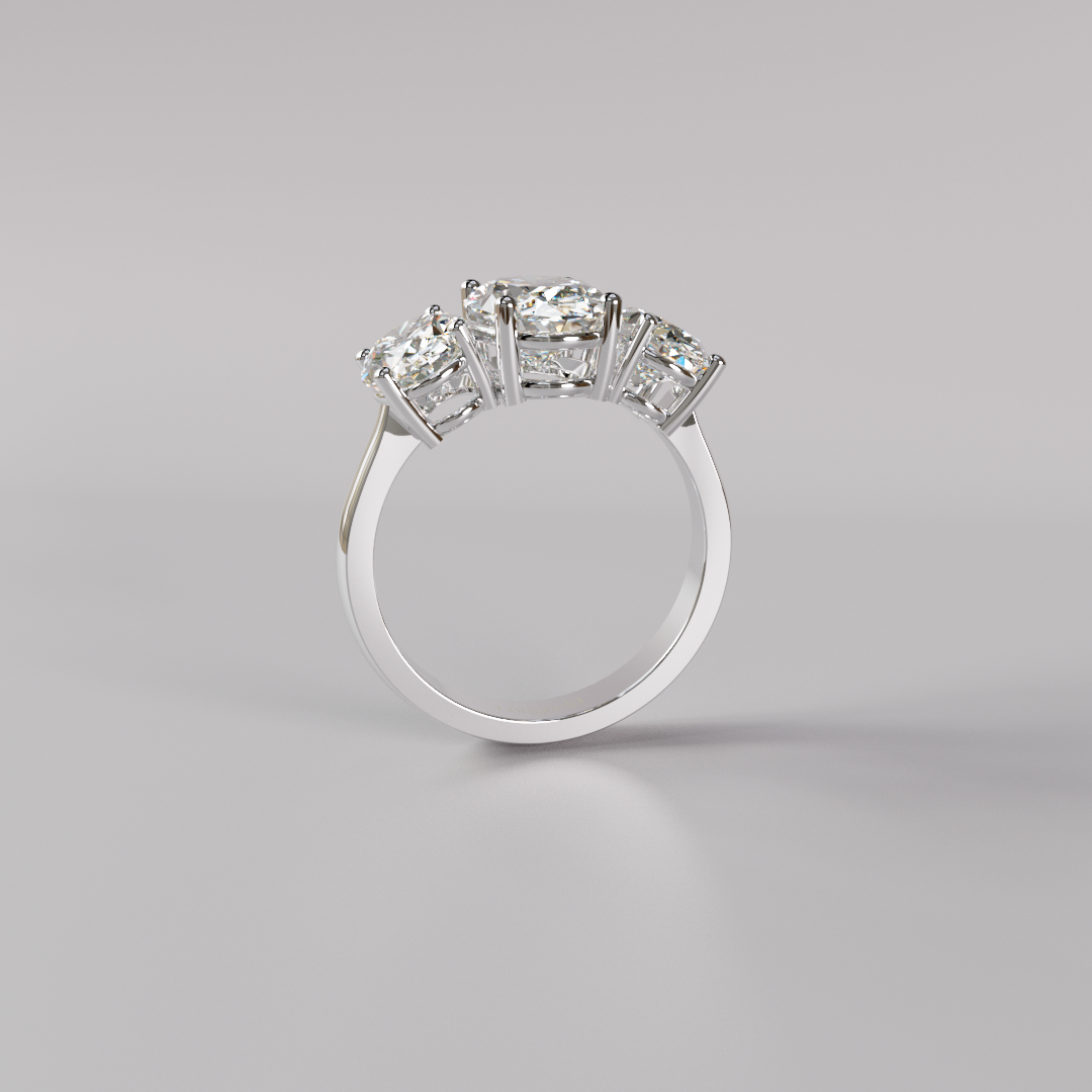 Trilogy Oval Diamond Ring - 4ct