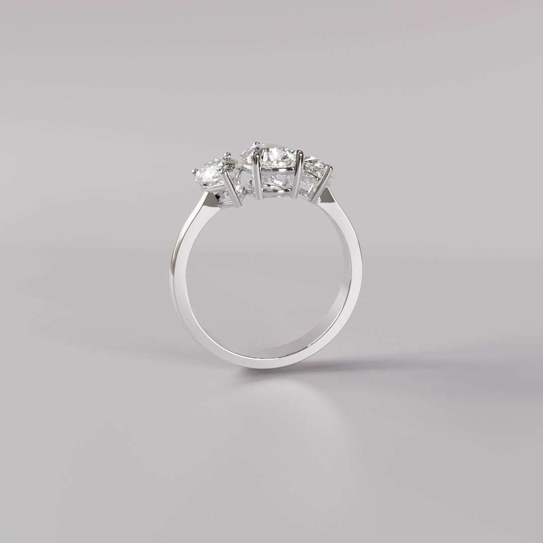 Trilogy Pear Diamond Ring - 2ct