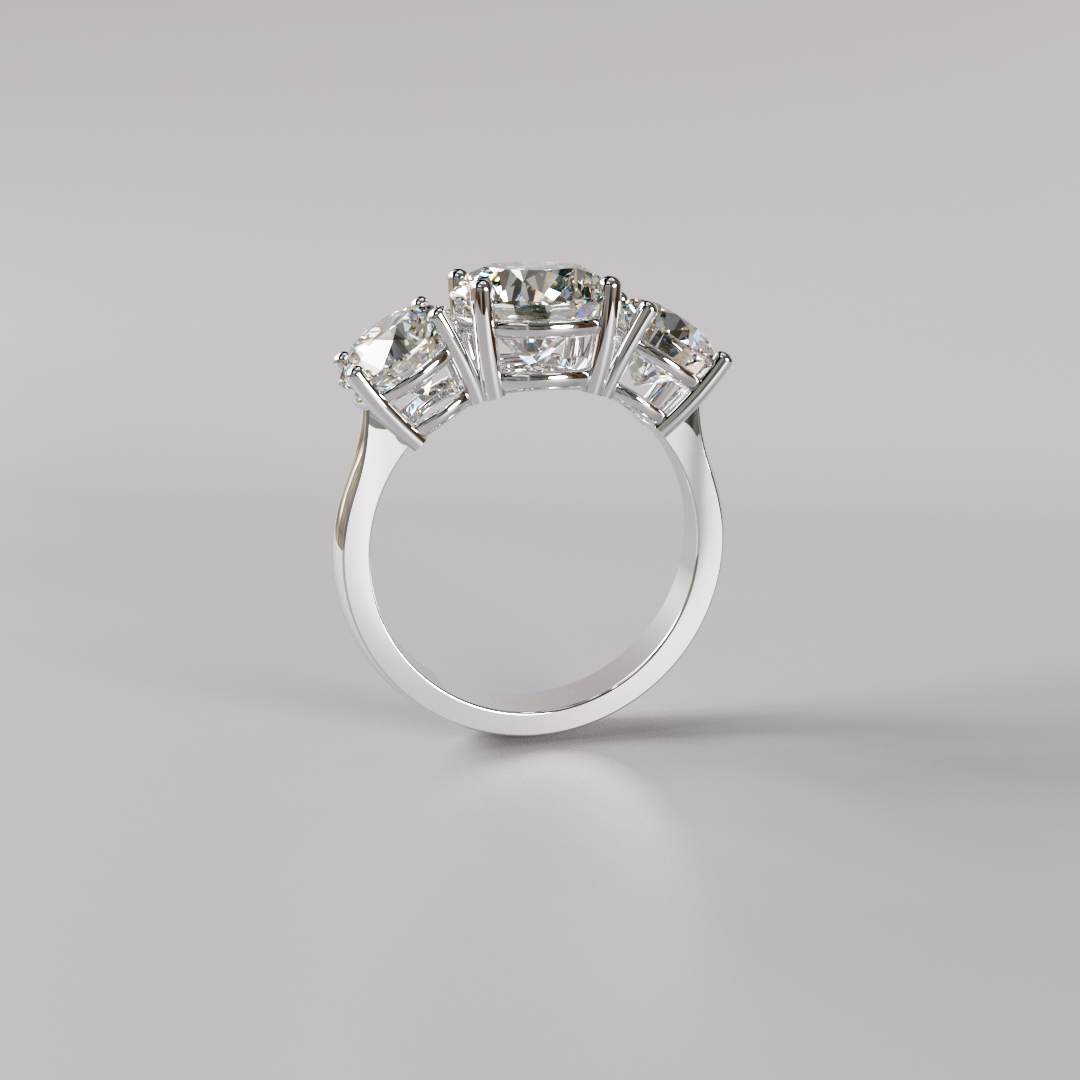 Trilogy Round Diamond Ring - 4ct