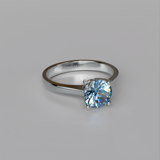 The Love Solitaire Blue - White Gold