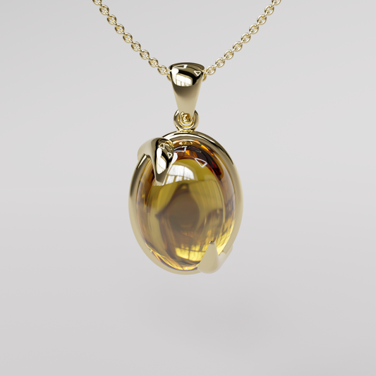 Citrine Pendant - Yellow Gold