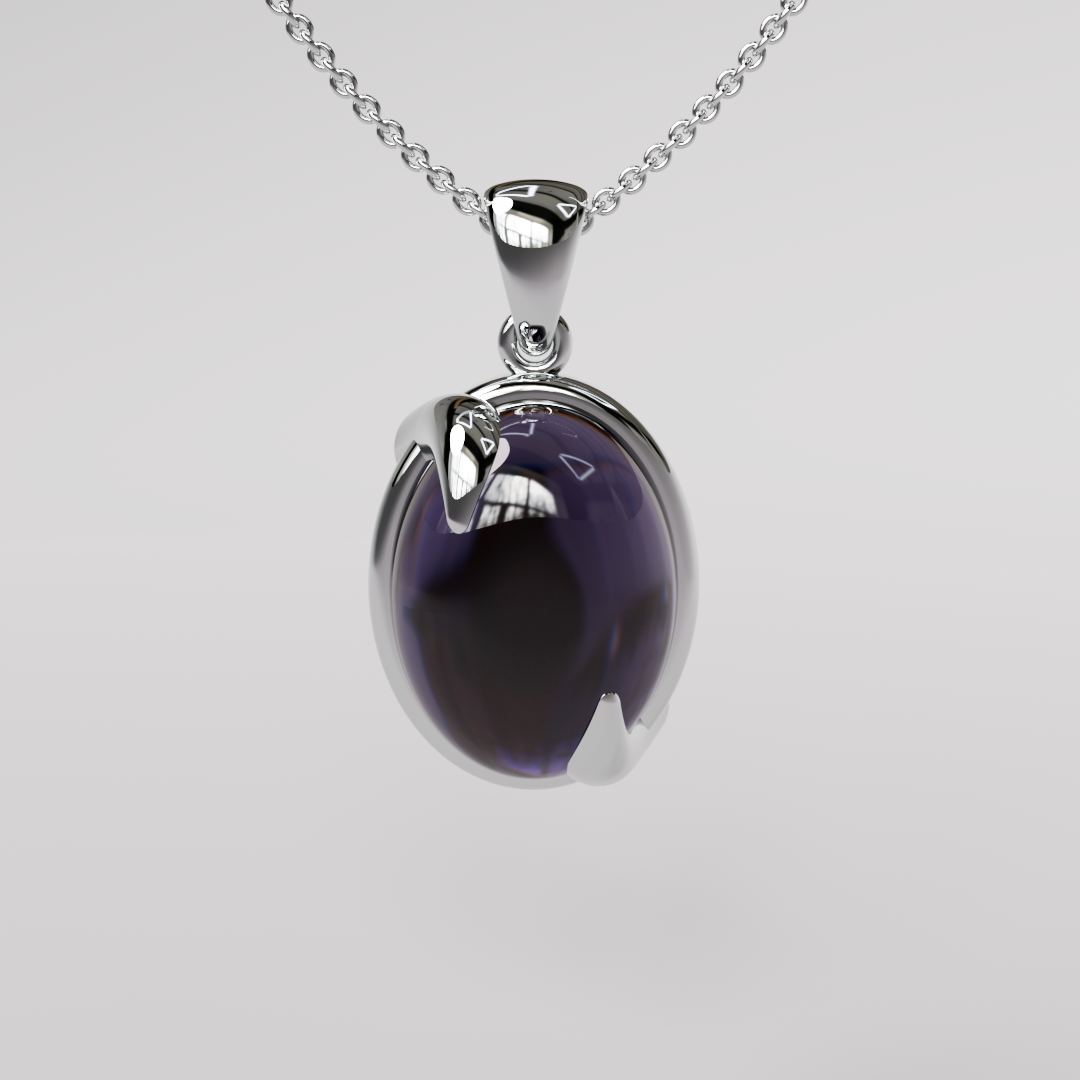 Amethyst Pendant - White Gold