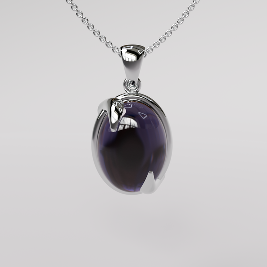 Amethyst Pendant - White Gold