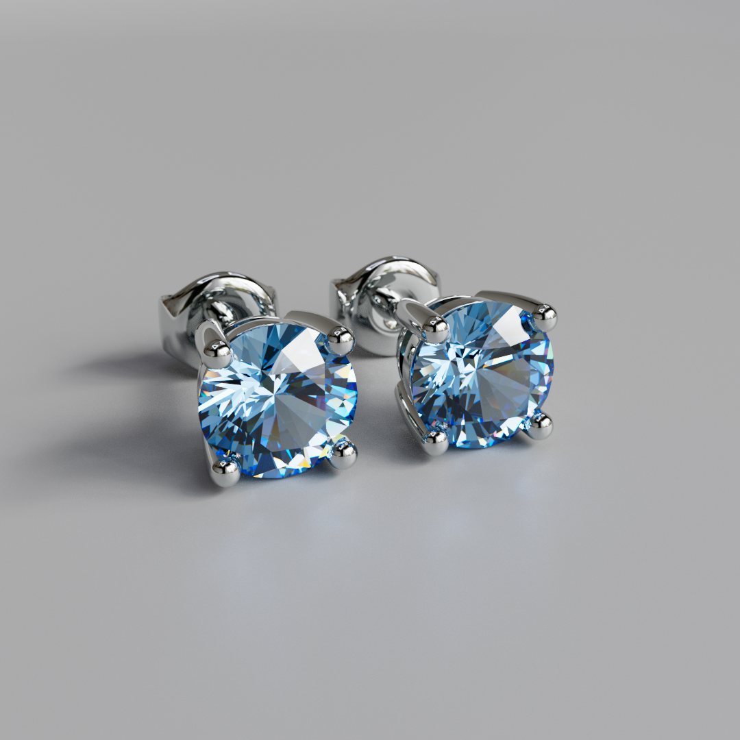 Blue Diamond Earstuds - 2ct