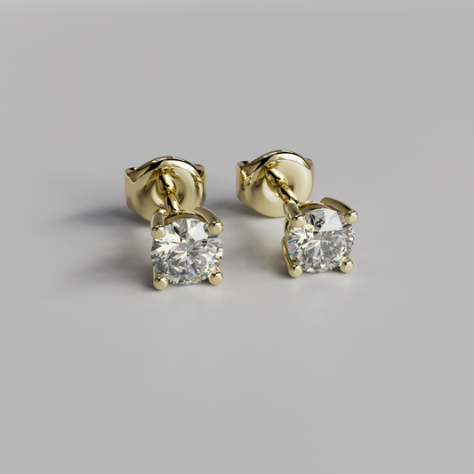 Diamond Earstuds (M) - Yellow Gold