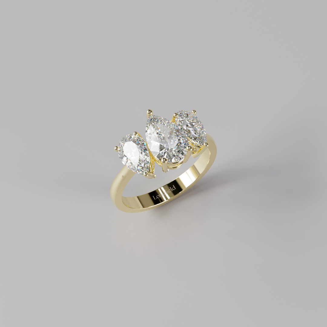 Trilogy Pear Diamond Ring - 2ct