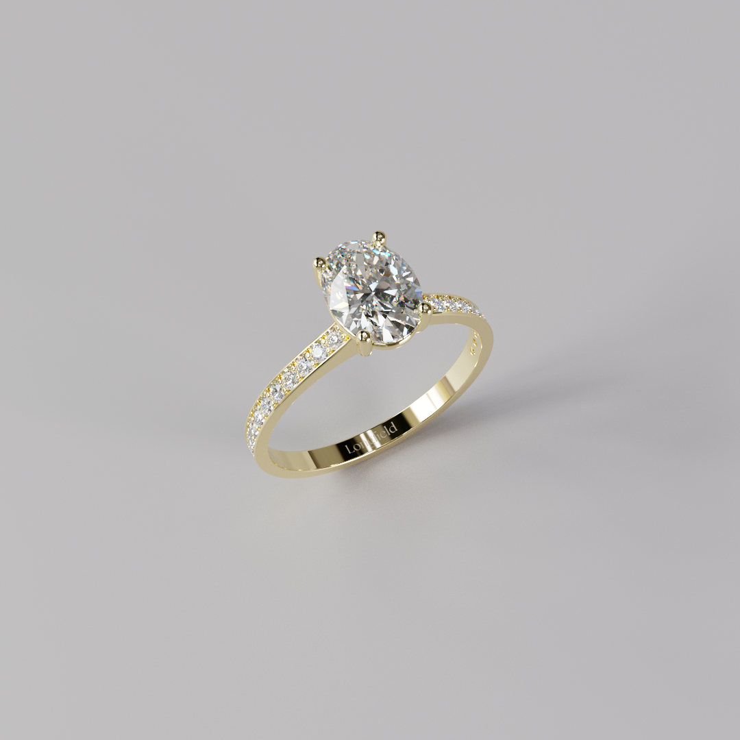 Oval Diamond Pave Ring - 1ct