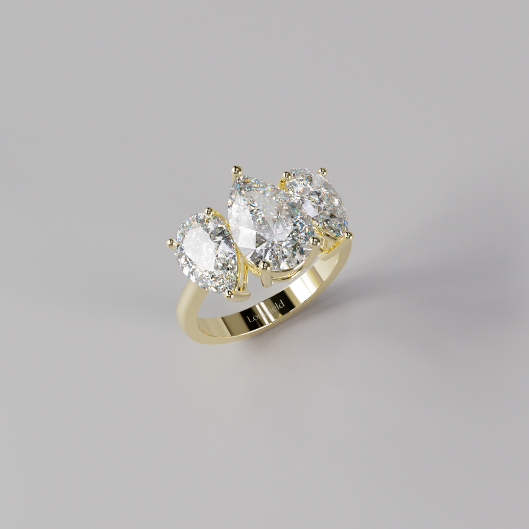 Trilogy Pear Diamond Ring - 4ct