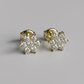 Diamond Flower Earstuds - Yellow Gold