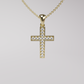 Diamond Cross Pendant - Yellow Gold