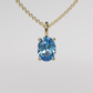 Blue Oval Diamond Pendant - Yellow Gold
