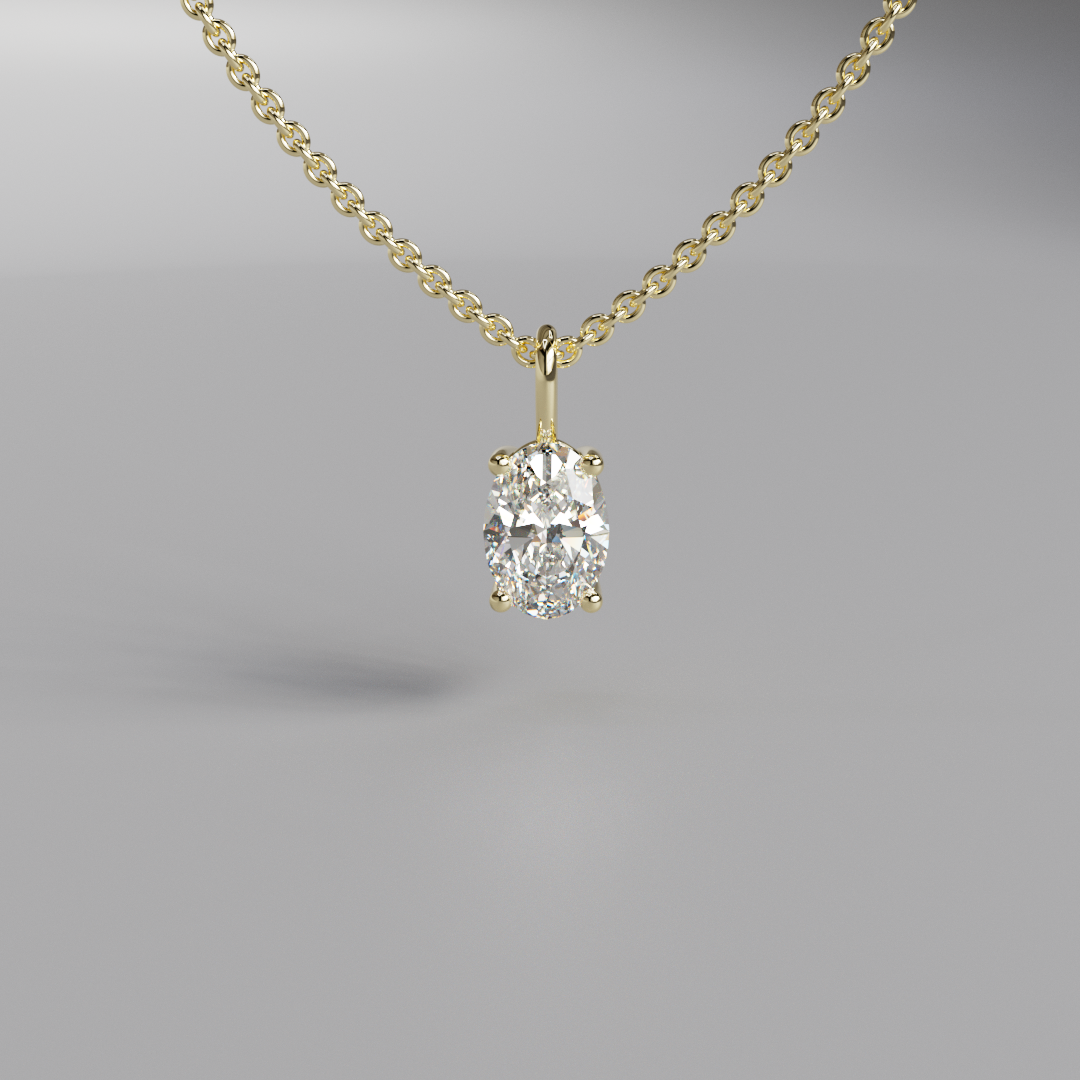 Oval Diamond Pendant - 0.5ct