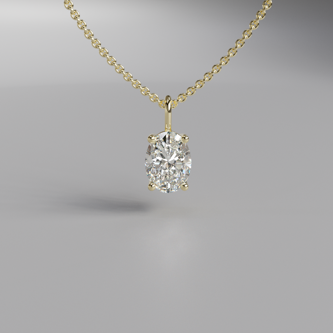 Oval Diamond Pendant - 1ct