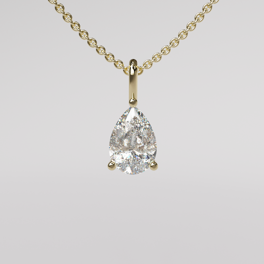 Pear Diamond Pendant - Yellow Gold
