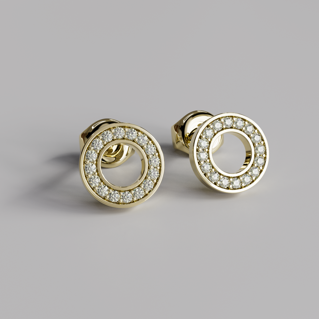 Diamond Border Earstuds