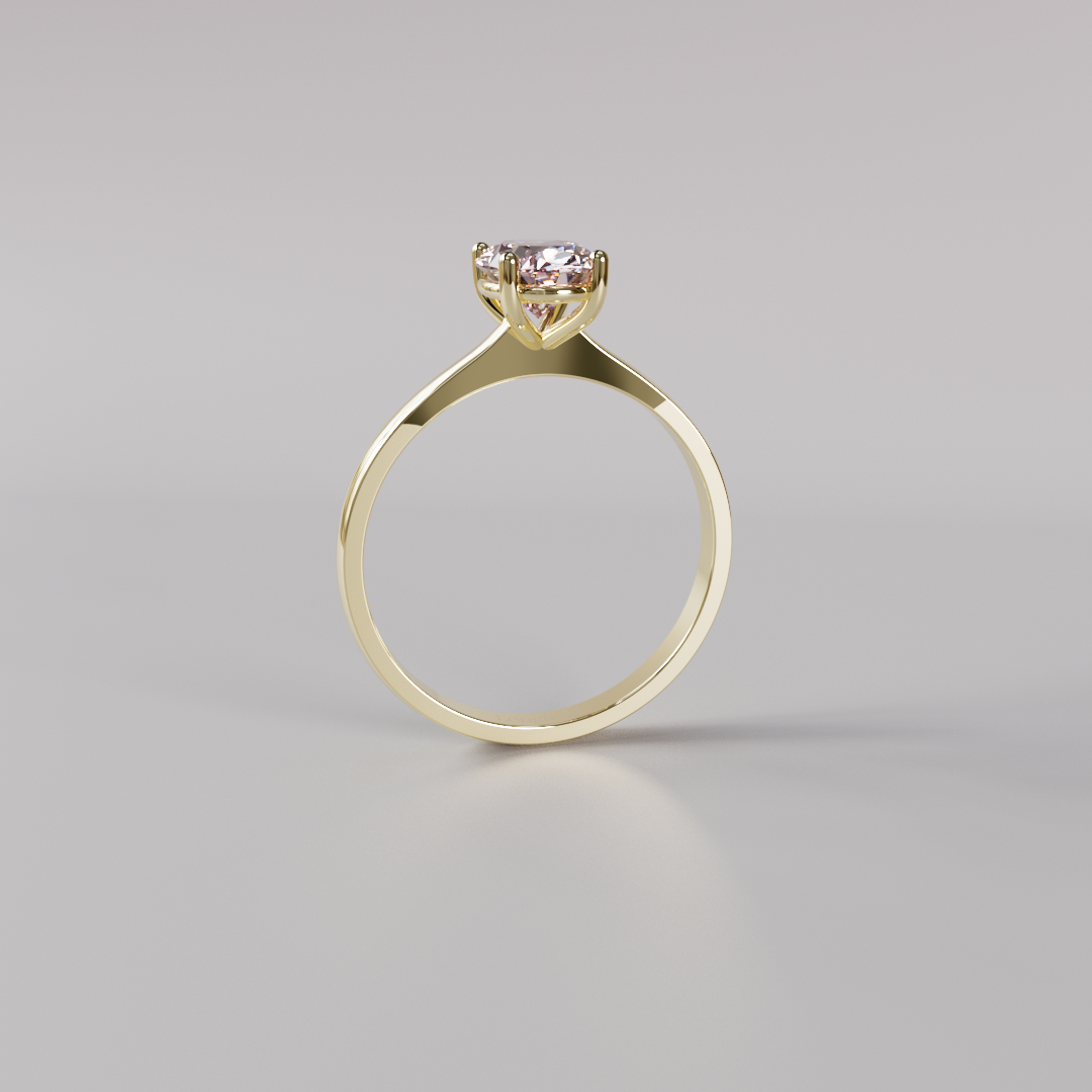Pink Oval Diamond Ring - 1ct