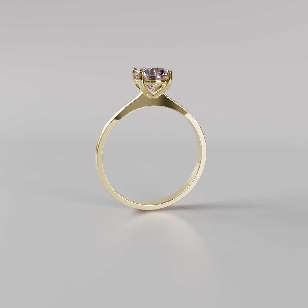 Pink Round Diamond Ring - 1ct