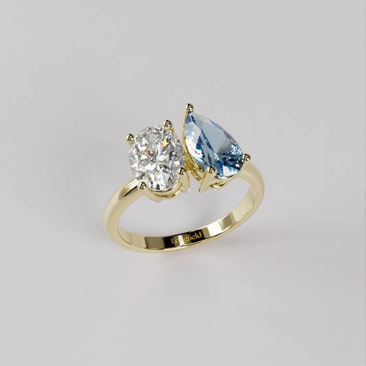 Toi et Moi Ring Oval & Pear - Yellow Gold