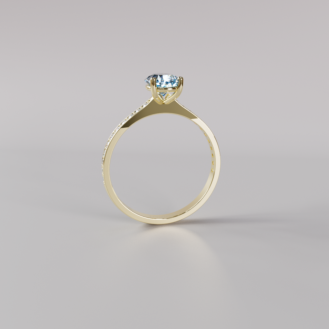 Blue Pear Diamond Pave Ring - 1ct