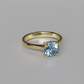 The Love Solitaire Blue - Yellow Gold