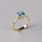 The Love Solitaire Blue - Yellow Gold