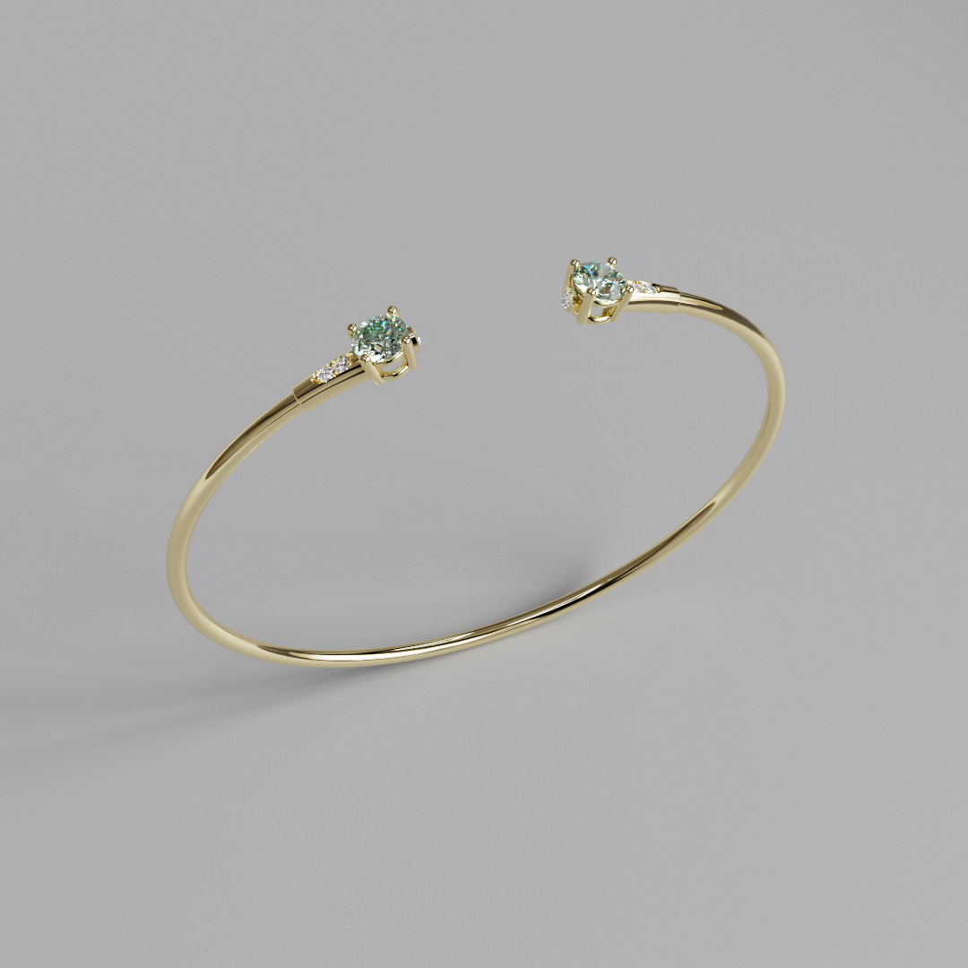 Green Diamond Bangle - 1.13ct