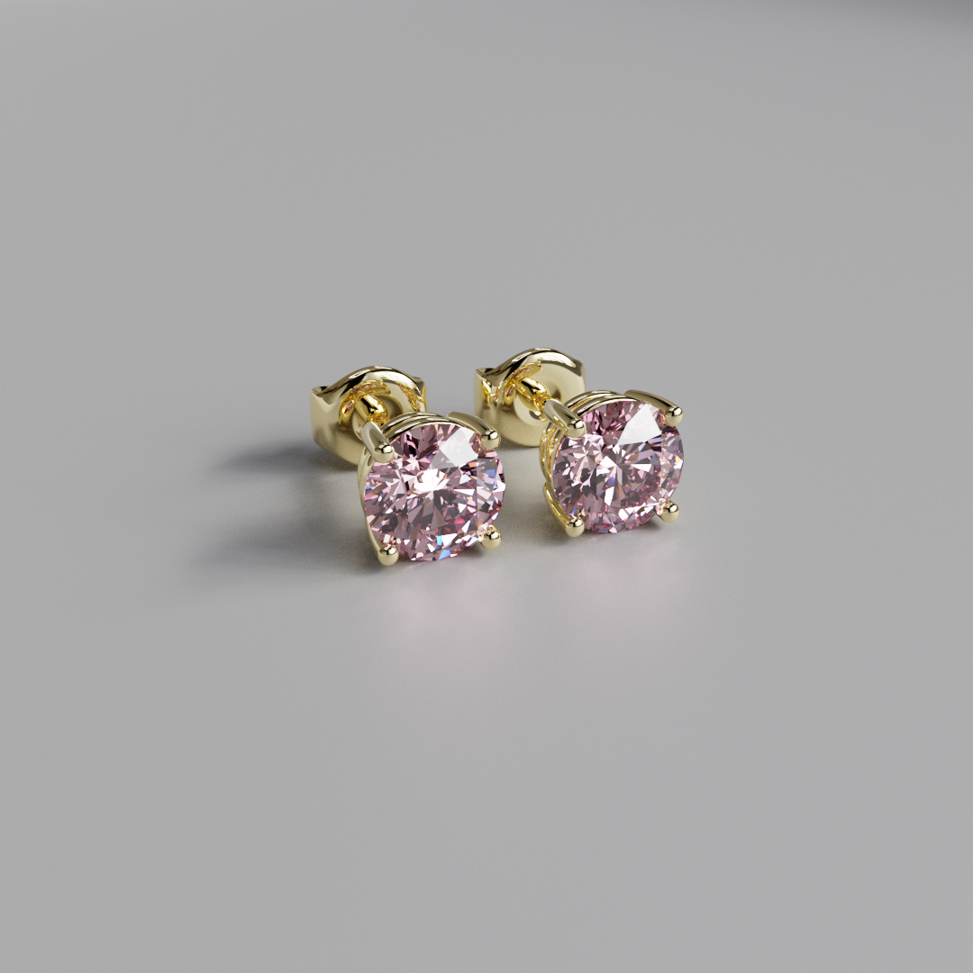 Pink Diamond Earstuds - 2ct
