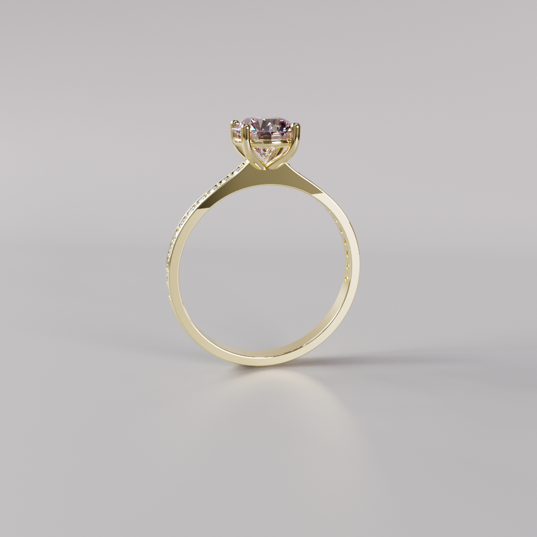 Pink Round Diamond Pave Ring - 1ct