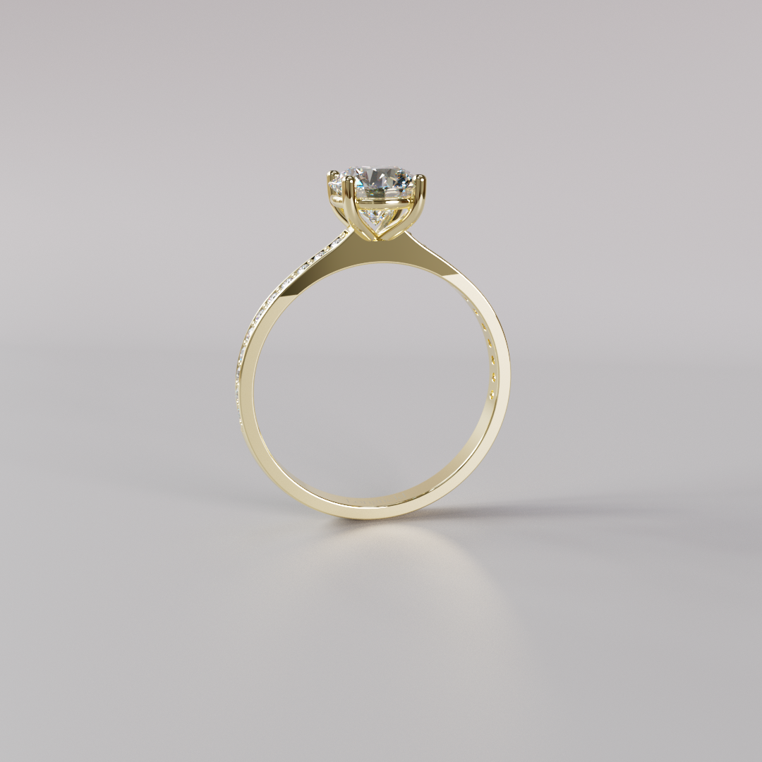 Round Diamond Pave Ring - 1ct